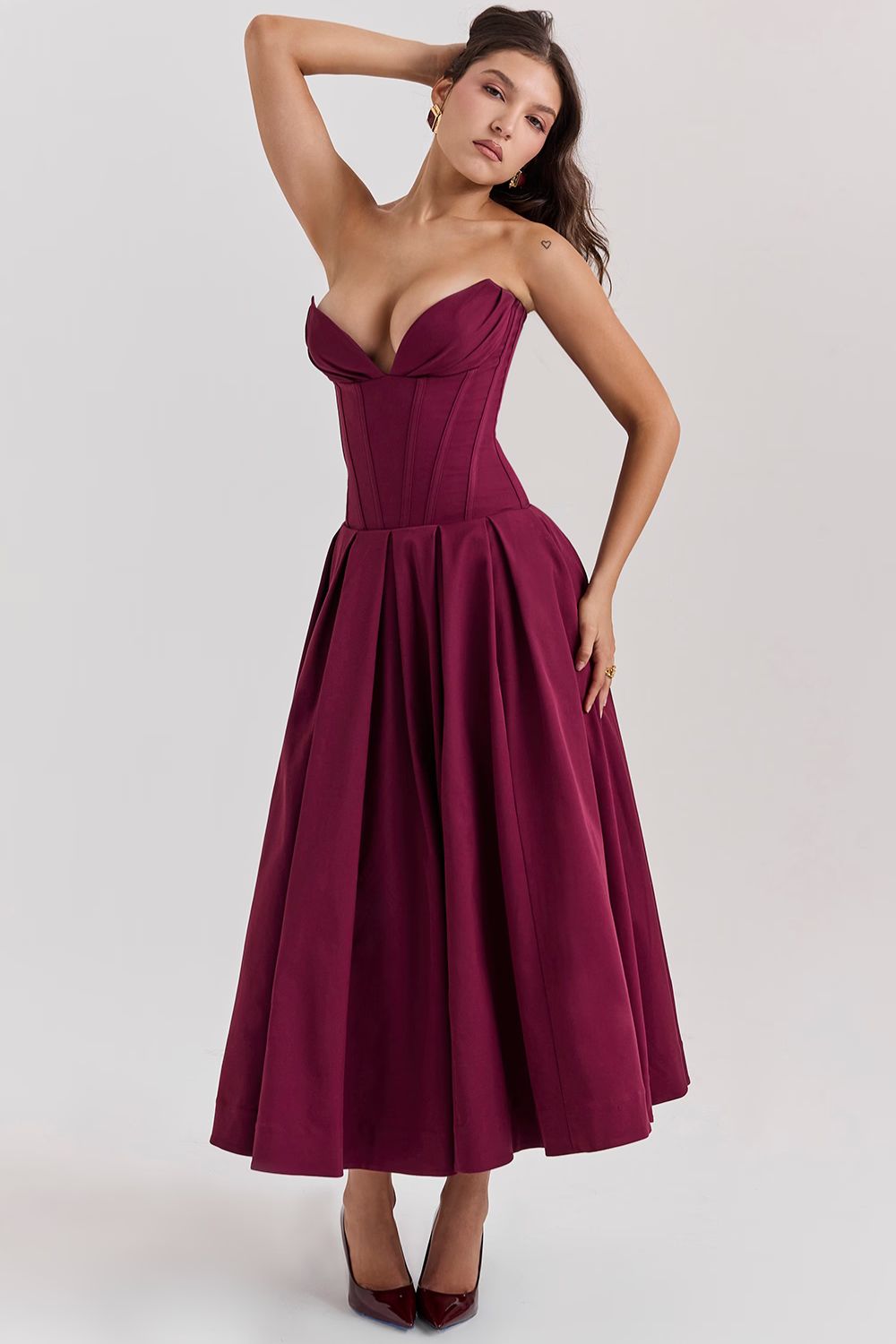 ZARIA MAXI DRESS - WINE