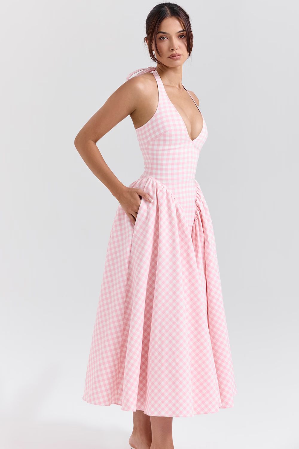 MIRA MIDI DRESS - STRAWBERRY