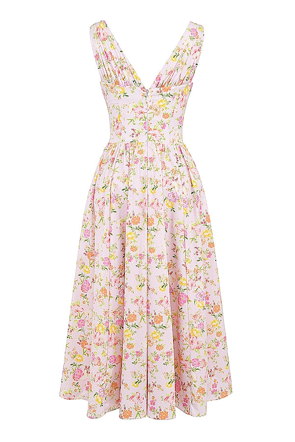 CRYSTAL MIDI DRESS - PINK MEADOW