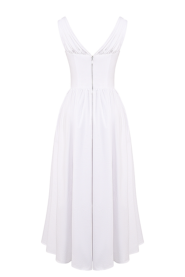 CRYSTAL MIDI DRESS - WHITE